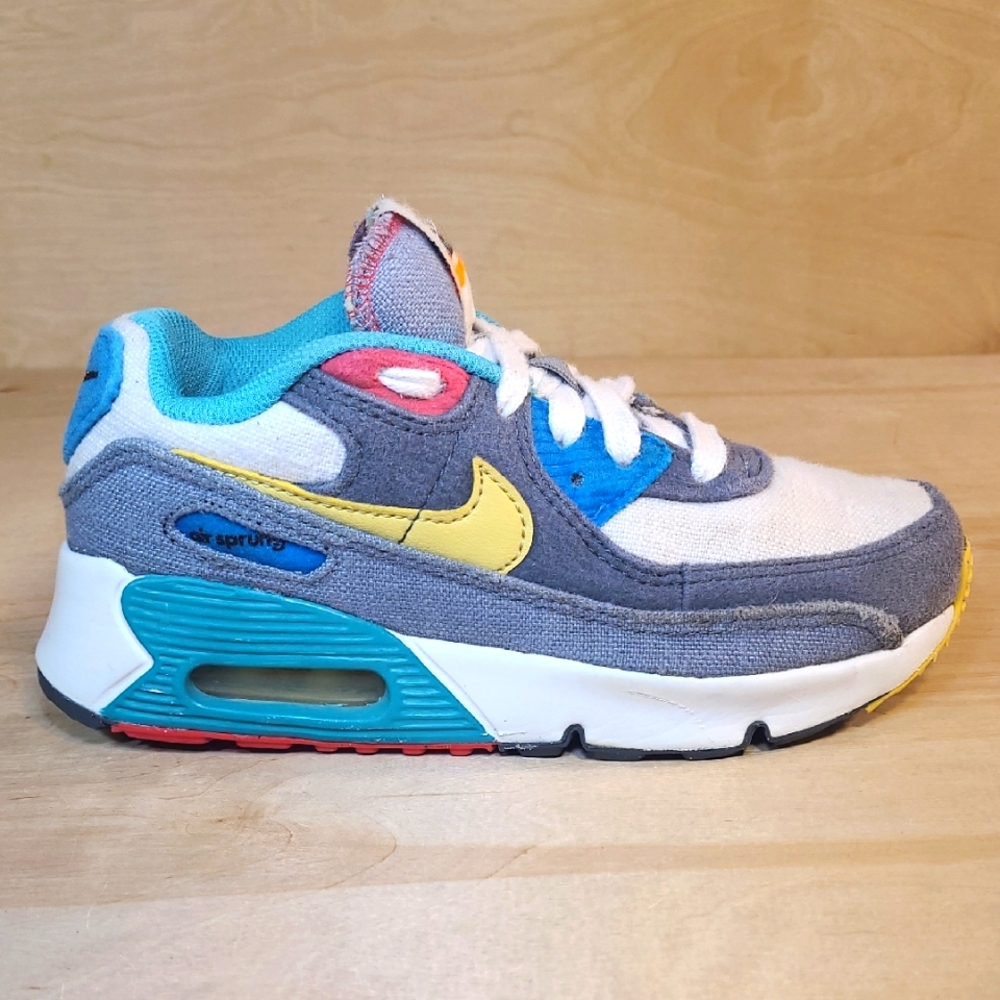 Nike Kids Sneakers Gray Blue Yellow Pink Accents